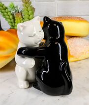 Ebros Colorful Ceramic Black White Cat Couple Hugging Dancing Salt Peppe... - €14,68 EUR