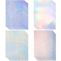 36 Sheets Self-Adhesive Paper Holographic Transparent Paper A4 Waterproo... - £16.49 GBP