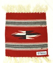 Chimayo New Mexico Ortega’s Weaving Shop 100% Wool Hand woven 10&quot; X 10&quot; RUG - $87.12
