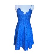 Joie Womens Size XS Damasia Dress Marais Blue Cobalt Lace Fit &amp; Flare Sl... - $22.91