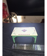 Dollhouse Miniature Kitchen Dining Table Green Cream 1:12 Painter Apples... - $25.20 CAD