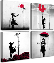 Banksy Canvas Wall Art Girl with Red Balloon Street Graffiti Wall Decor There Is - $46.85