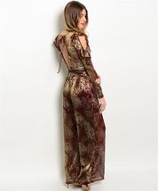 Sexy Wine and Gold Chiffon Lined Jrs Party Romper Jumpsuit S, M, L USA - £25.42 GBP