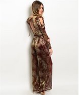 Sexy Wine and Gold Chiffon Lined Jrs Party Romper Jumpsuit S, M, L USA - £25.98 GBP