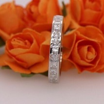 Wedding Band 1.00Ct Simulated Diamond 14k White Gold Anniversary Ring Size 6.5 - £215.00 GBP