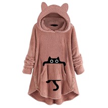 Sweatshirts For Teen Girls Long Sleeve Cat Ear Hoodies Pullover Hoodie Fleece Ca - £55.65 GBP