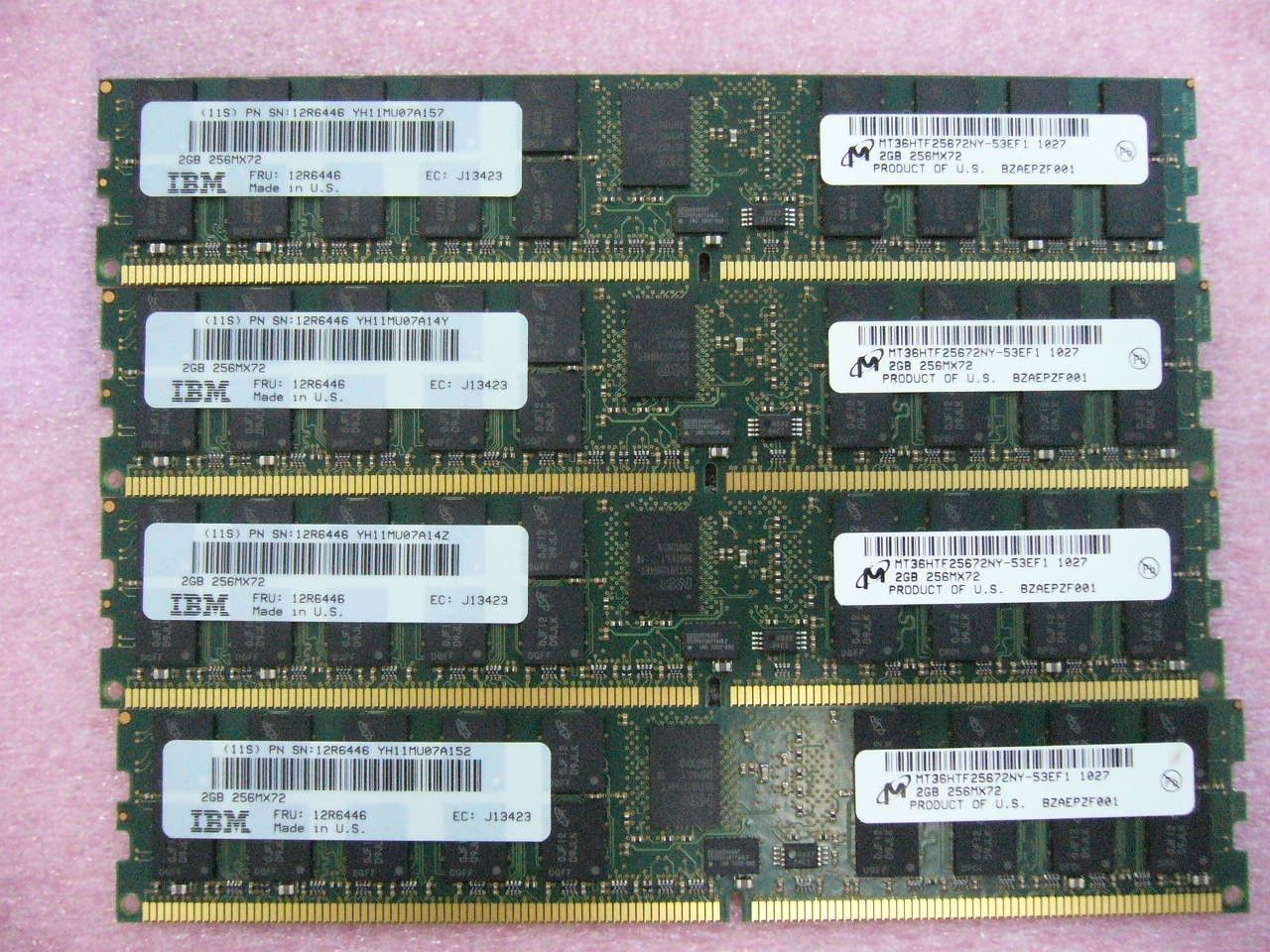 8GB Lot, QTY 4x 2GB DDR2 PC2-4200R ECC Registered Memory for IBM P5 FRU 12R6446 - $30.00