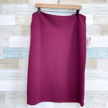 LuLaRoe Cassie Stretchy Pencil Skirt Burgundy Red Solid Womens Plus Size... - $29.69