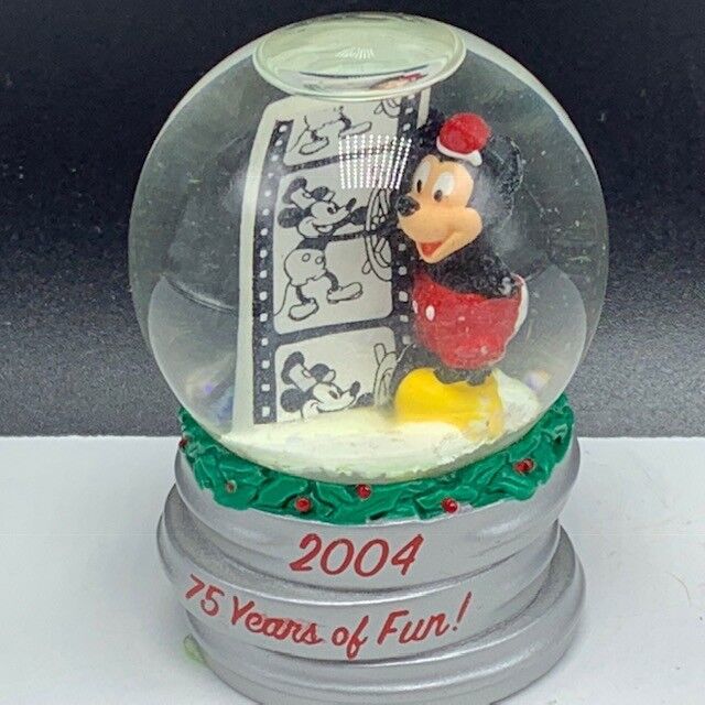 Primary image for Mickey Mouse Walt Disney snowglobe 75 years 2004 movie film snowdome water ball