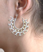 hoop earrings, large hoop earrings, Round hoop earrings, ethnic, E586 - £14.46 GBP