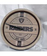  NFL Las Vegas Raiders Wooden Barrel Wall Clock By FOCO - €30,38 EUR