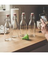 4 Pack 8.5 oz Swing Top Glass Bottles, Clear Flip-Top Airtight Bottles w... - $350.61 MXN