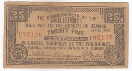 Philippines, 25 Centavos, 1942, XF+ - $38.70