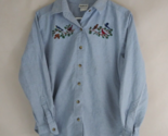 Vintage Bon Worth Women&#39;s Button Up Embroidered Shirt With Birds Design ... - £15.45 GBP