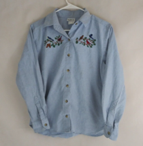 Vintage Bon Worth Women&#39;s Button Up Embroidered Shirt With Birds Design ... - $19.39