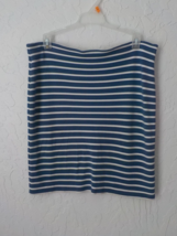 Loft Ann Taylor Blue White Stripes Mini Skirt Elastic Waist Pull On Size M - £10.07 GBP