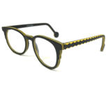 Vintage La Eyeworks Brille Rahmen SCARLETT 751M Mattschwarz Gelb 45-20-135 - £55.27 GBP