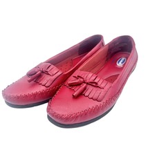 Dr Scholl&#39;s Loafers Size 8.5M Red Tassles Double Air-Pillo Flat Bottoms - £24.13 GBP