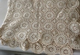 Antique Hand Crocheted Rectanglular Table Cloth - Vgc - Gorgeous Old Craft - £155.94 GBP