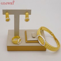 Latest Fashion Dubai 3pcs Luxury Italy African Earrings Bangle Ring Sets For Wom - £52.18 GBP