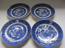 Blue Willow Saucers, Set of 4, made in England VARIOUS MAKERS - £7.98 GBP