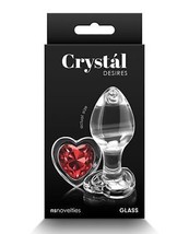 Crystal Desires Glass Heart Gem Butt Plug Medium Red - £11.08 GBP