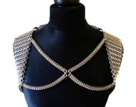 10 mm Viking Antique Sexy Butted Aluminum Chain Mail Bra For Women Swimming - £48.69 GBP