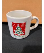 Christmas Tree 1990 USPS Stamp Greetings Vintage Coffee Mug Cup USA 25 Cent Art - $17.99