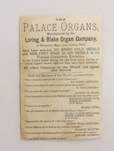 1880s Antique Loring Blake Palace Organ Worcester Ma Victorian Trade Card Toledo - £14.94 GBP