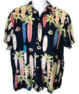 Thum&#39;s Up for Him Men&#39;s Hawaiian Shirt Surfboards Palm Trees Large 100% ... - £18.94 GBP