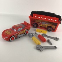Disney Cars Quick Fix Tool Box with Race Ready Lightning McQueen Playset Toy Lot - £58.98 GBP
