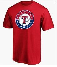 Majestic Youth Texas Rangers Distress Primary Logo Crew Neck T-Shirt, Red, XL 18 - £11.10 GBP