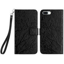 For iPhone 8 Plus / 7 Plus / 6 Plus Tree Birds Embossed Pattern Leather Phone Ca - £3.94 GBP