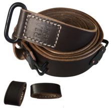 WWII 1941 M1 Garand Leather Sling Steel Fitting Dark Brown with Extra Keepers - £16.92 GBP