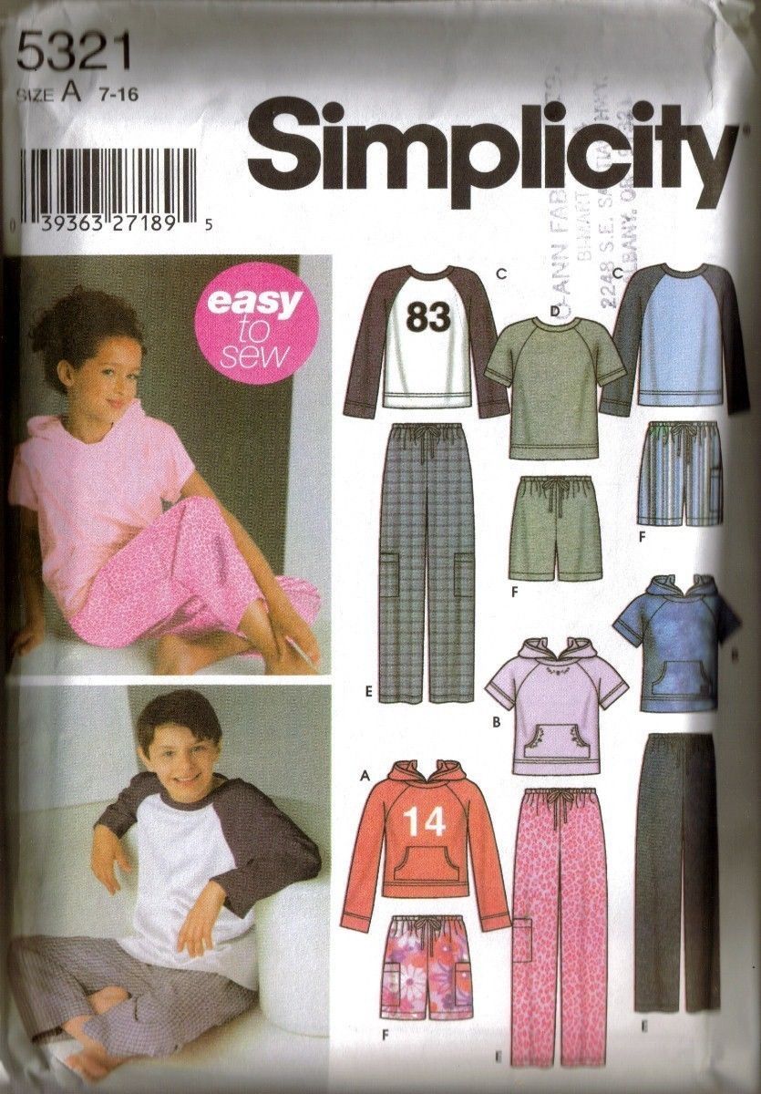 Primary image for 2003 Child's PANTS & TOP Simplicity Pattern 5321 Size 7-16 UNCUT