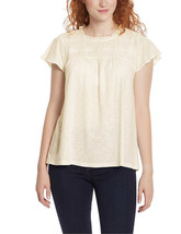 Ella Moss Ladies&#39; Size Medium Lace Trim Knit Top, Cream - £10.45 GBP