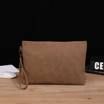 Casual Soft Pu Leather Horizontal Square Clutch Bag Coffee Men&#39;s Clutch Bag - £23.09 GBP