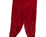 Vintage Embroidered, Beaded Red Silk Harem Baggy Gypsy Boho Hippie Pants... - $24.71
