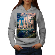 Wellcoda Miami Beach City Womens Hoodie, Summer Casual Hooded Sweatshirt - £29.15 GBP