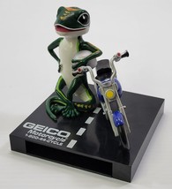 *B2) Vintage Geico Motorcycle Gecko Lizard Figure Desk Business Card Holder - £46.45 GBP