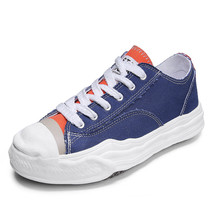 Japanese Style Casual Men Shell Shoes Retro Blue Man Canvas Sneakers Platform Sh - £40.67 GBP