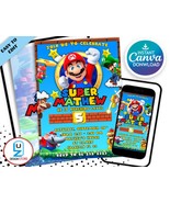 Super Mario Birthday Invitation | Birthday Invitation | Super Mario Invi... - £2.84 GBP
