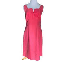 TRIO NEW YORK SILK BLEND V NECK SLEEVELESS SHEATH PLEATED DRESS PINK WOM... - $23.03