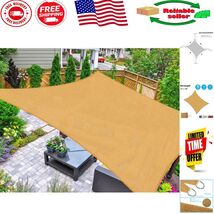 Stylish 12&#39; x 16&#39; Sand Shade Sail with 95% UV Protection for Any Outdoor... - $1,640.52 MXN