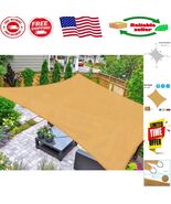 Stylish 12&#39; x 16&#39; Sand Shade Sail with 95% UV Protection for Any Outdoor... - $124.48 CAD