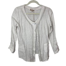 New Italian Linen Jacket Women Sz L Lagenlook Career Capsule Neutral Tim... - $19.68