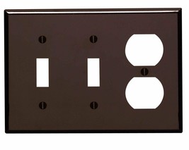 Leviton 85021 3-Gang 2-Toggle 1-Duplex Device Combination Wallplate, Sta... - $13.99