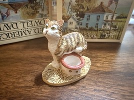 Lowell Davis &quot;Warm Milk&quot; Mini Figurine Cat and Bowl - $11.40
