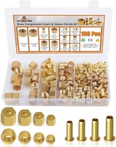 180Pcs Compression Fittings Assortment Kit - 4 Sizes (1/4&quot;,, Oil And Ine... - $651.28 MXN