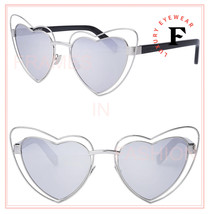 Saint Laurent Authentic Loulou 197 SL197 Black Silver Metal Heart Sunglasses 001 - £216.04 GBP